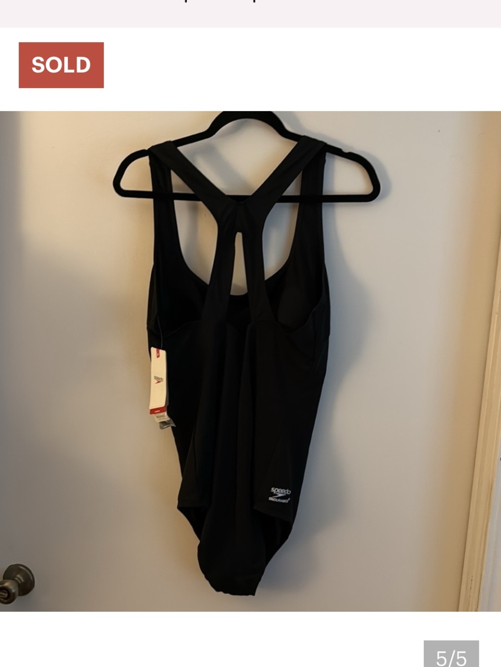 NWT Speedo Black One-Piece Swimsuit size 20